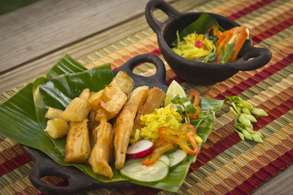 Yuca frita típica de la gastronomía salvadoreña