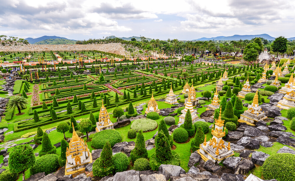 Vista de los jardines de Nong Nooch