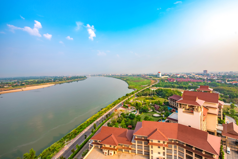 Río Mekong en Vientiane