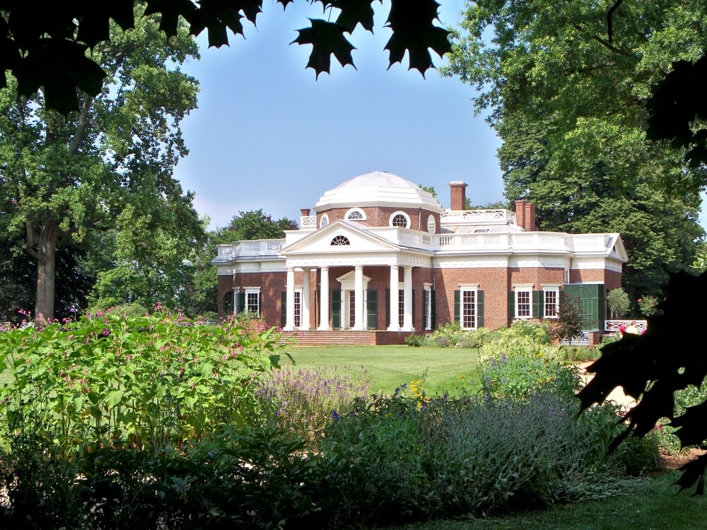 Vista de Monticello, una de las excursiones desde Washington
