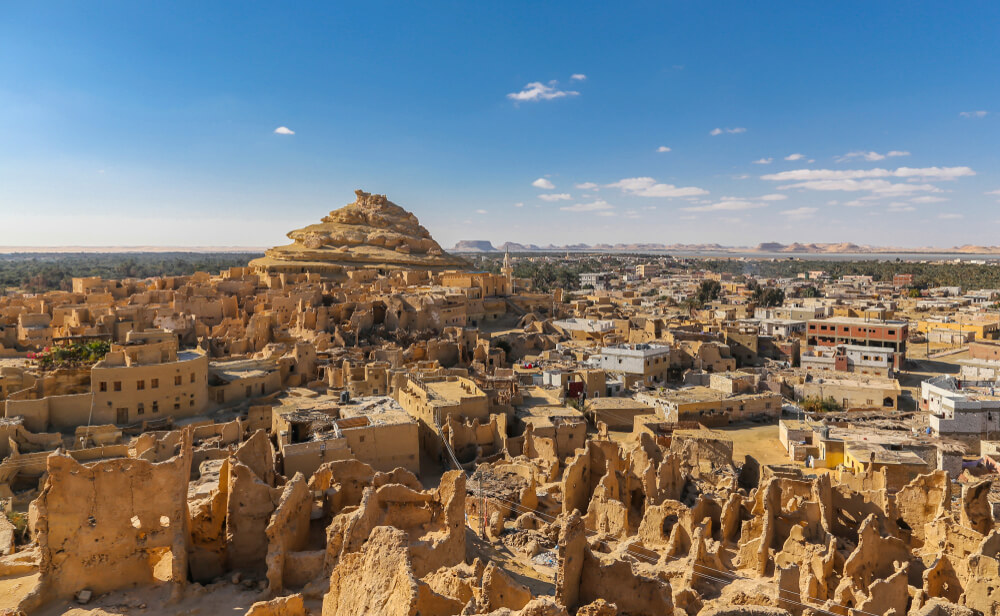 Vista de la fortaleza Shali en Siwa