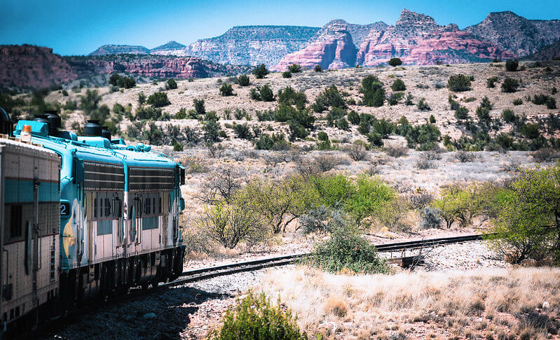 Tren Verde hacia el Gran Cañón de Arizona