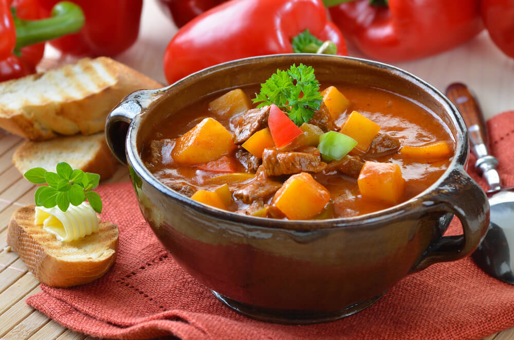 Goulash típico de la gastronomía checa
