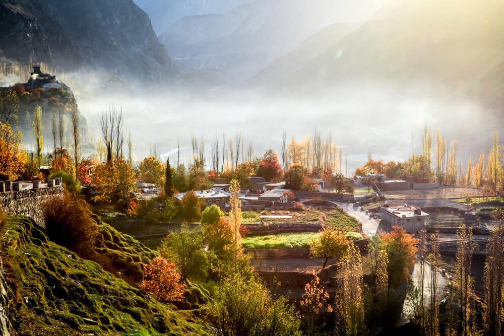 Casas en el valle de Hunza