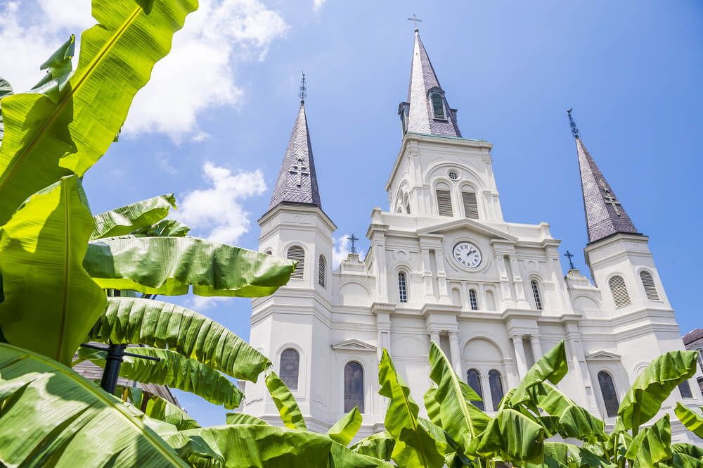 Fachada de la catedral de San Luis de Nueva Orleans 