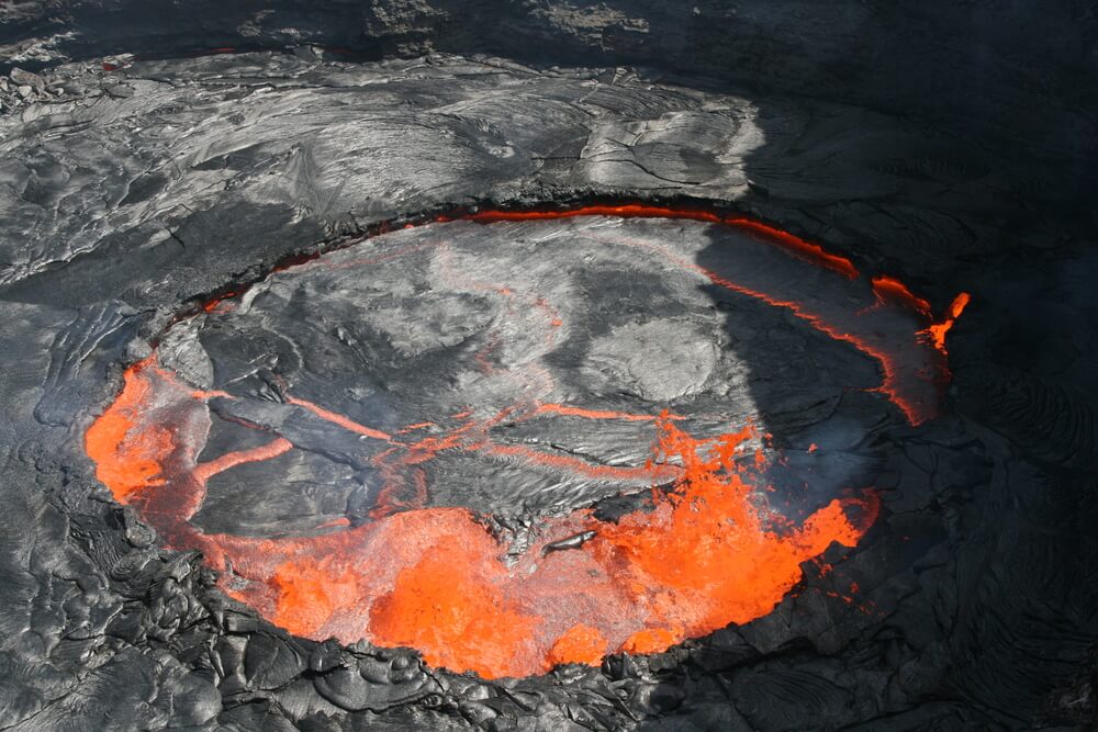 Vista aérea del volcán Erta Ale