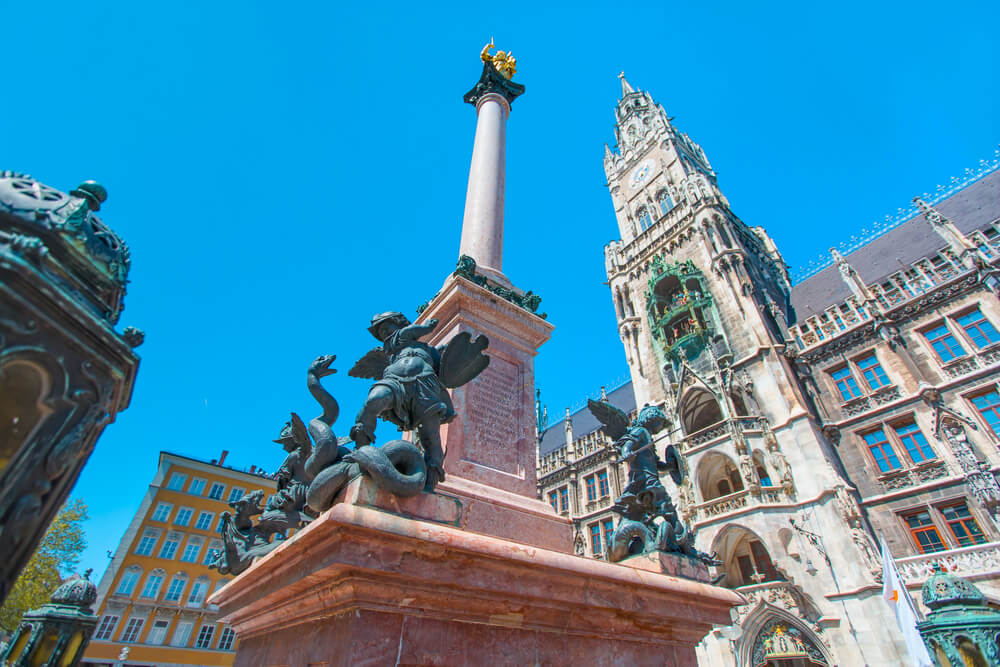 Columna de MAría en la Marienplatz de Múnich
