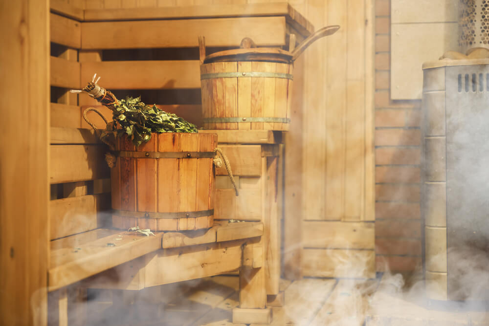 Elementos en una sauna finlandesa