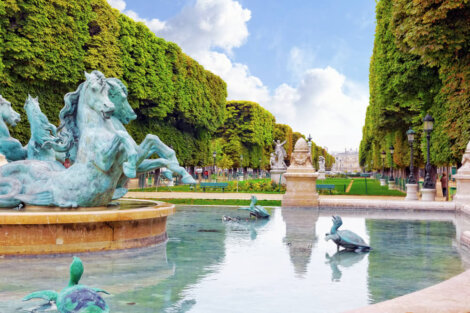Fuente en los jardines de Luxemburgo