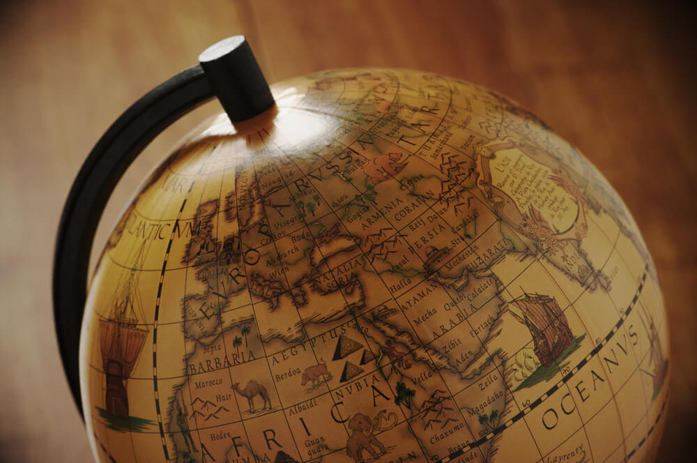 Globo terráqueo antiguo