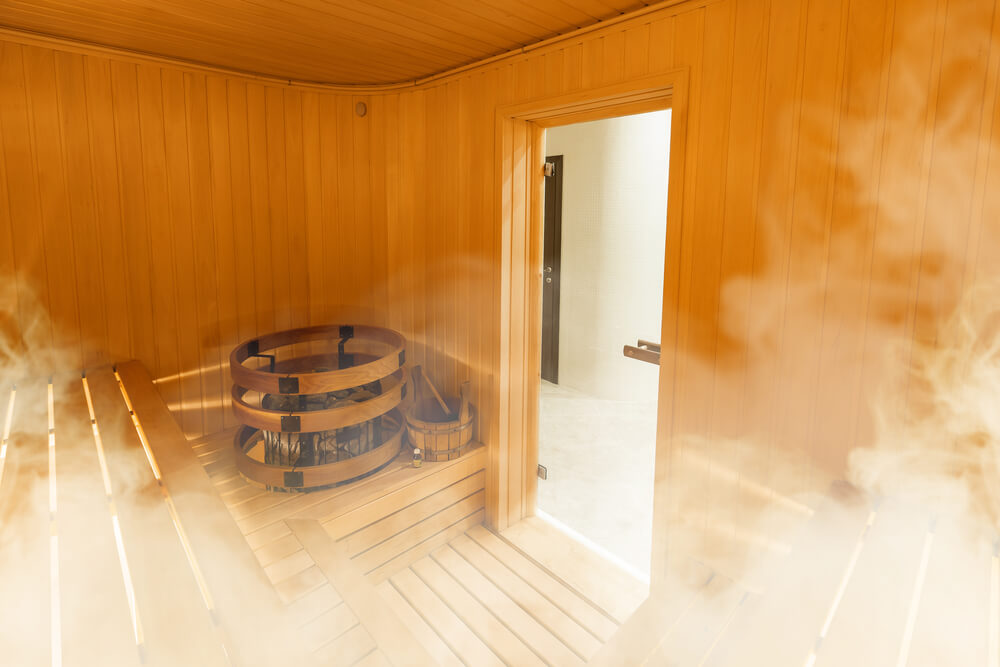 Interior de una sauna