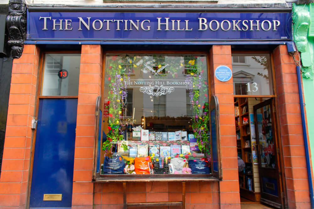 Libería de Nottin Hill, uno de los escenarios de películas para visitar Londres