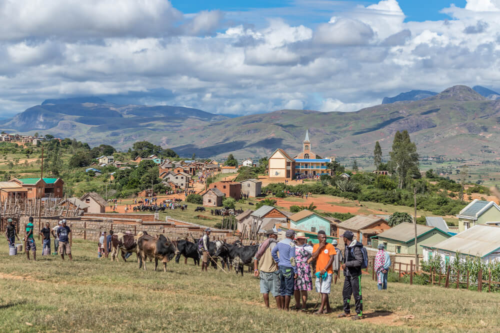 Poblado de Ambalavao, en Madagascar.