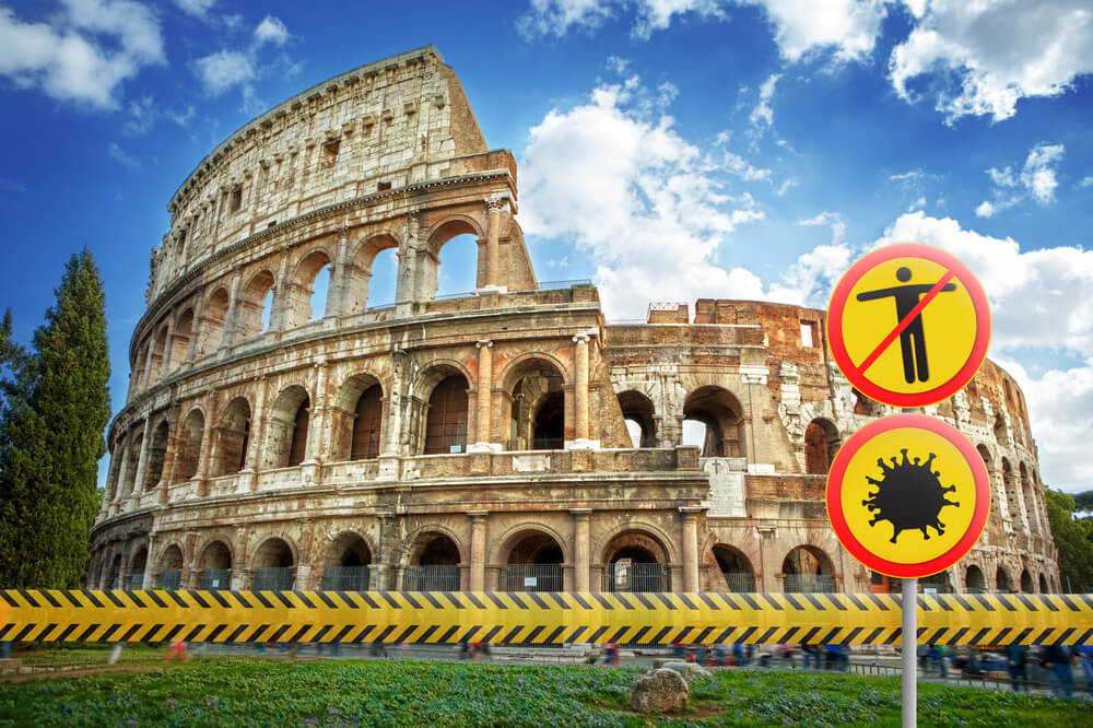 Coliseo de Roma cerrado por el coronavirus