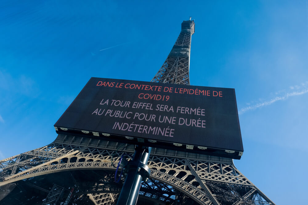 La Torre Eiffel, cerrada por el coronavirus.
