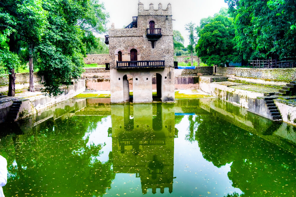 Vista de Gondar, Etiopía, con sus castillos característicos.
