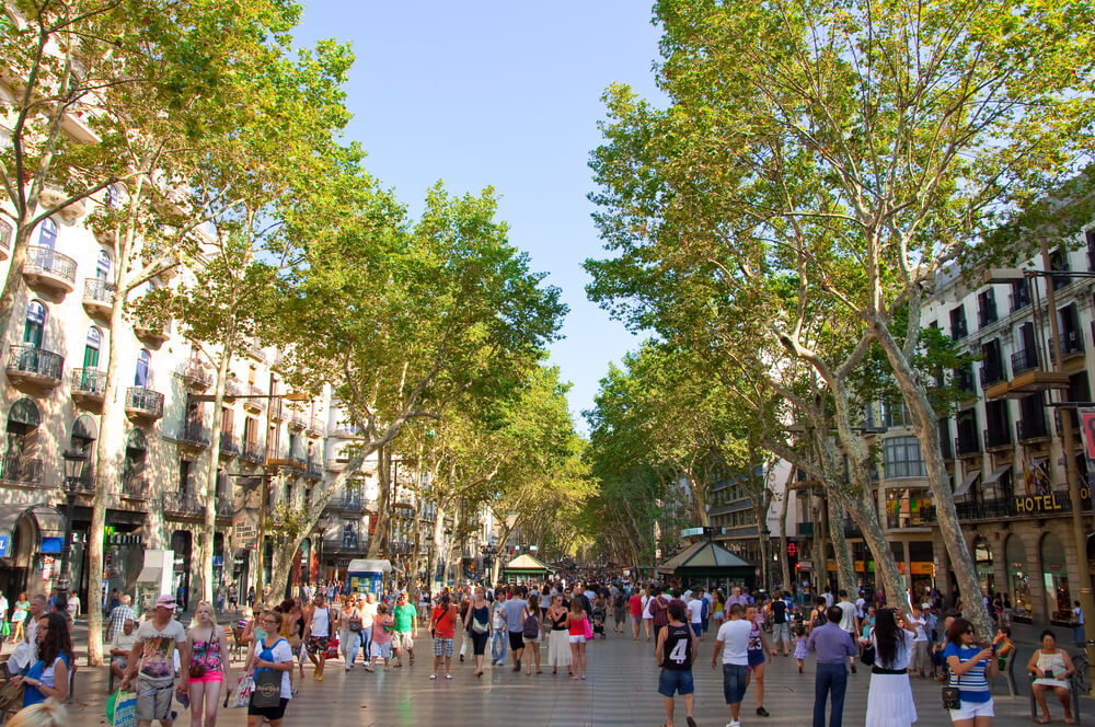Vista de las Ramblas de Barcelona