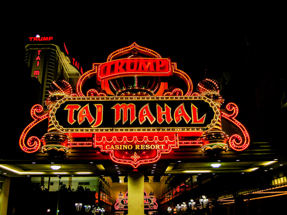 El luminoso del Taj Mahal, en Atlantic City.