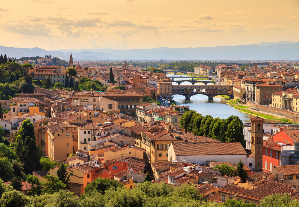 La ciudad de Florencia, cuna del artista Miguel Ángel.