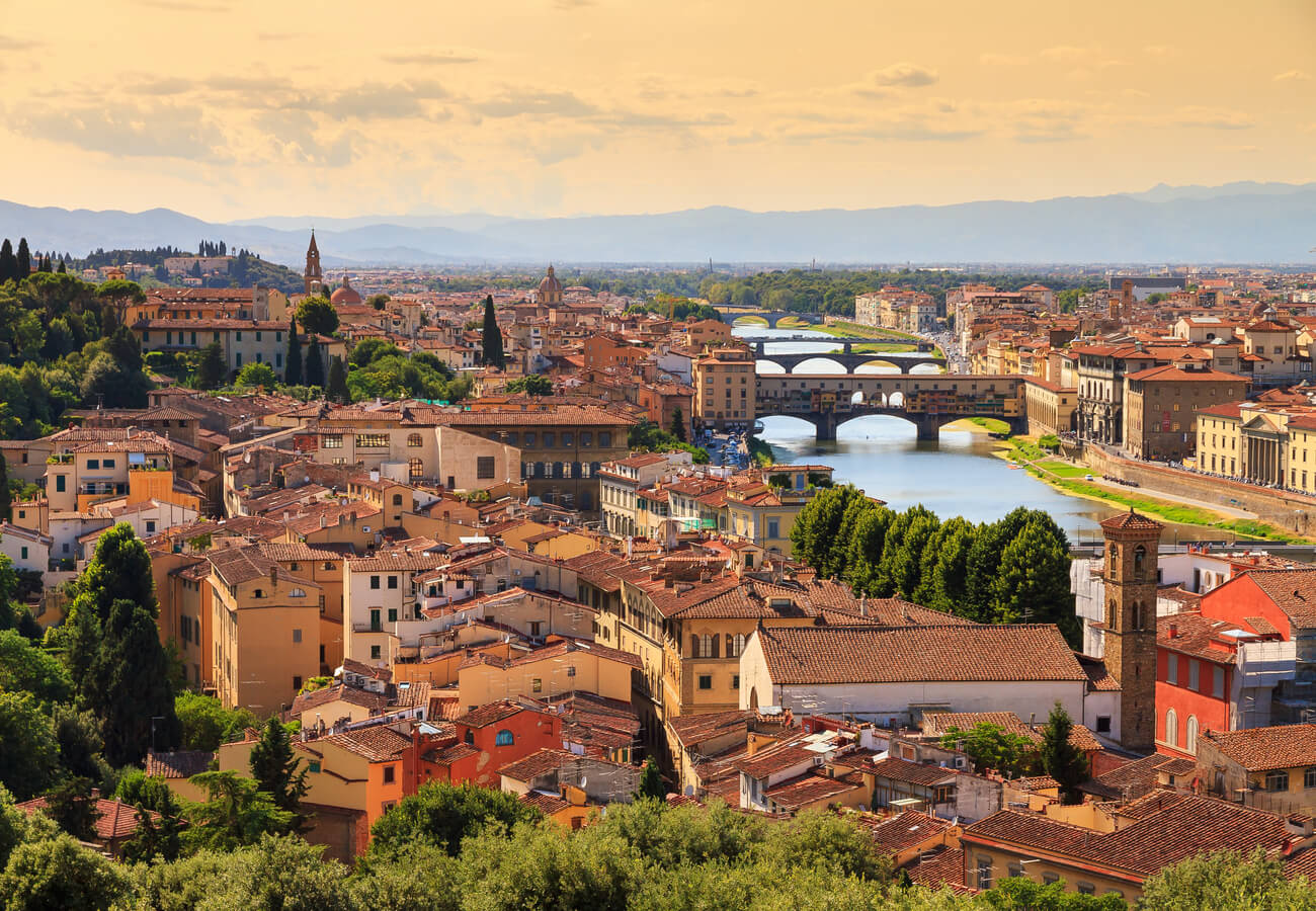 Vista de la ciudad de Florencia durante el otoño.