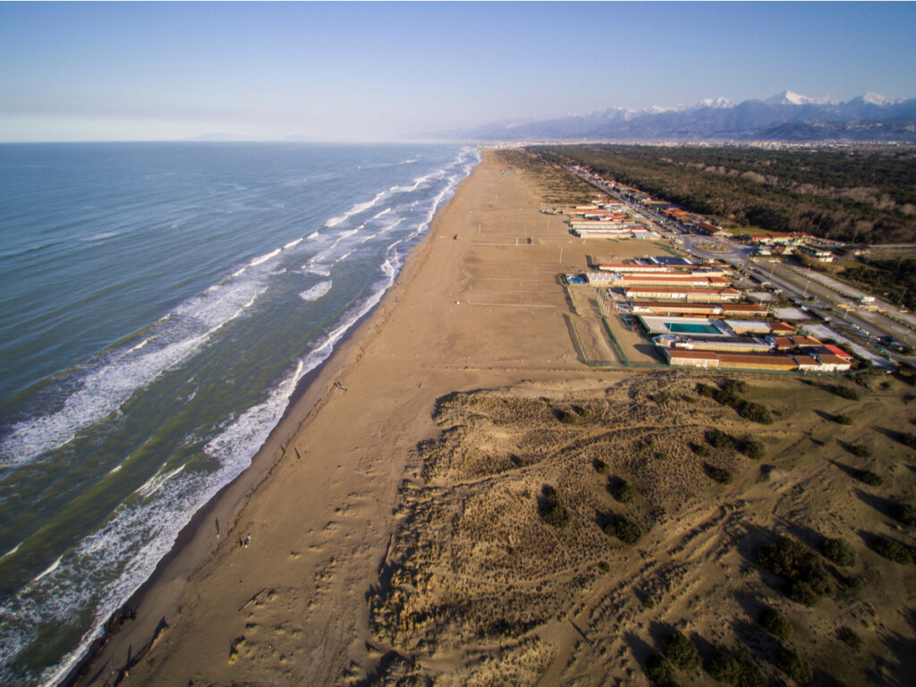 Playa San Rossore, en Pisa, Italia.