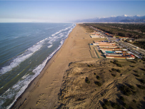 Playa San Rossore, en Pisa, Italia.
