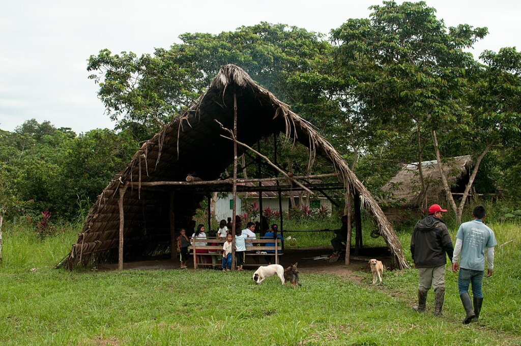 Casa Waoranis construída con paja de taquilla