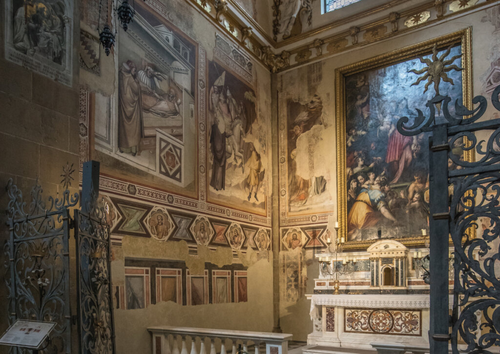 Obra de Vasari en el interior del templo Santa María de Novella, Italia.