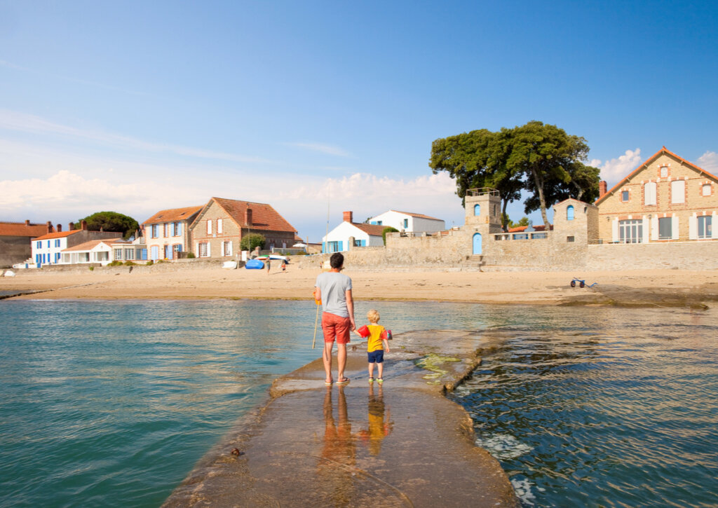 El Passage du Gois en la costa de la isla Noirmoutier.