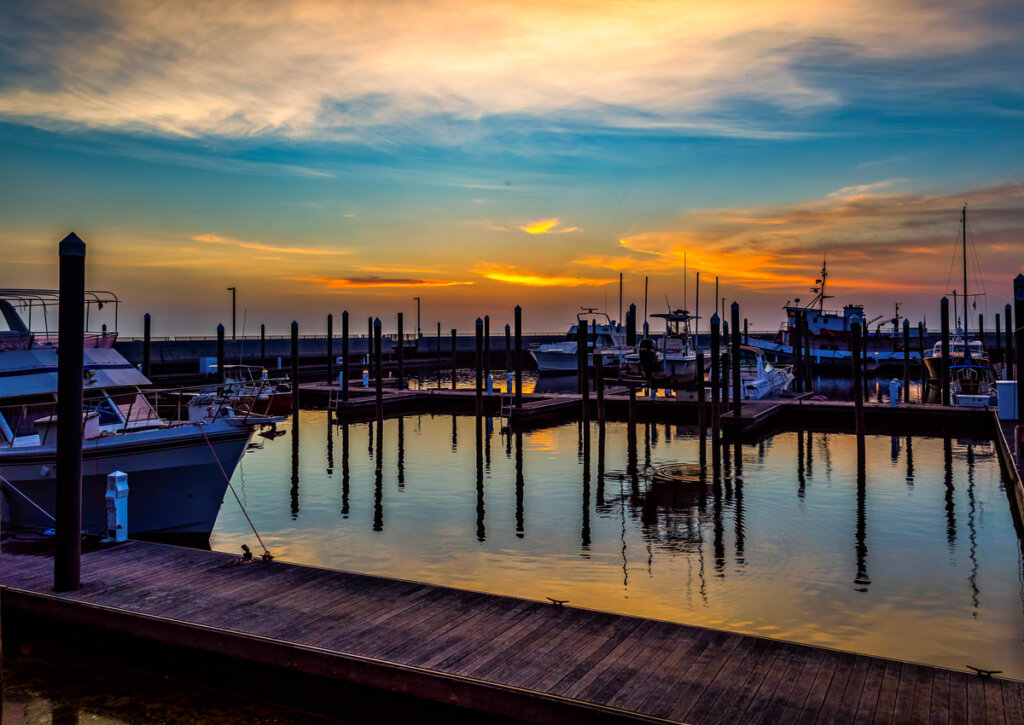 Paisaje del lago Okeechobee en Florida durante el otoño.
