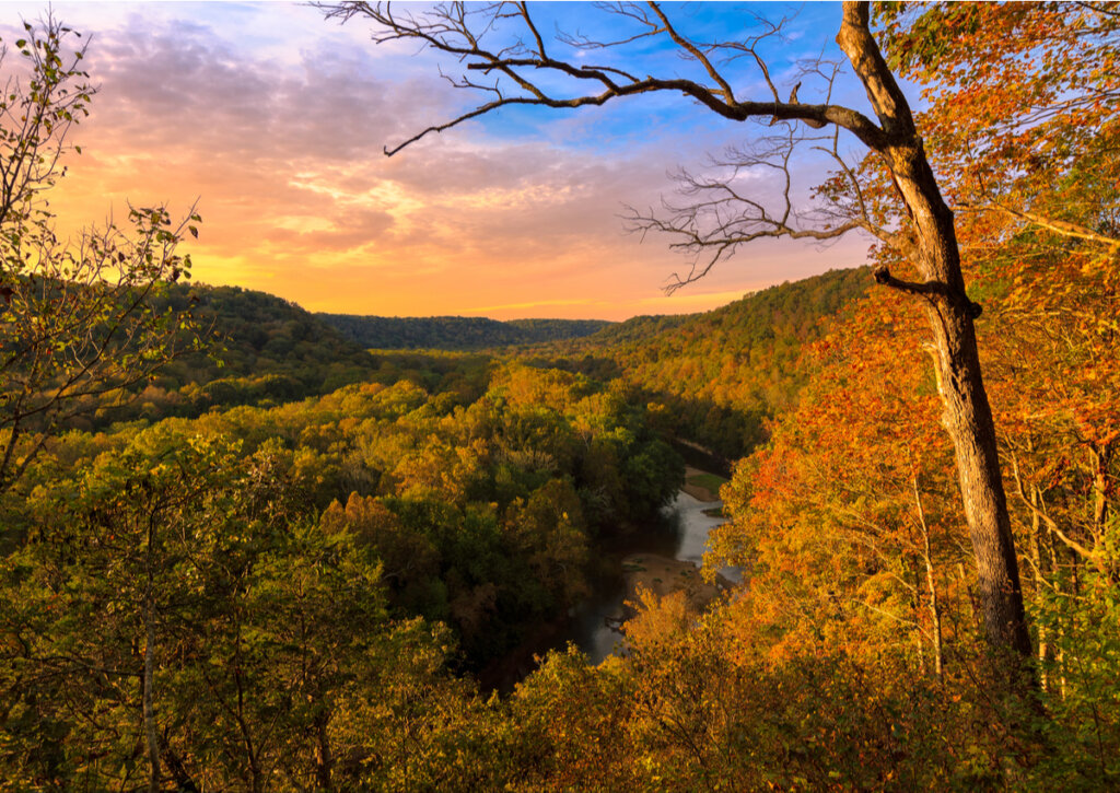 El río Green se encuentra dentro del Parque Nacional de Mammoth Cave.