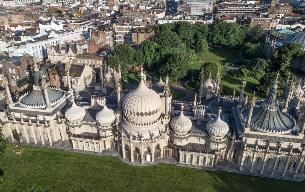 Vista aérea del Royal Pavilion de Brighton.