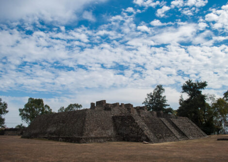 Las ruinas de Teopanzolco en México están casi destruidas.