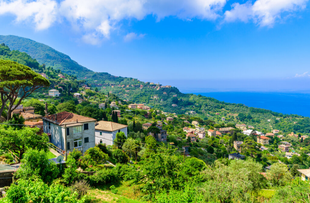 Paisaje de Camogli, un lugar para relajarse.