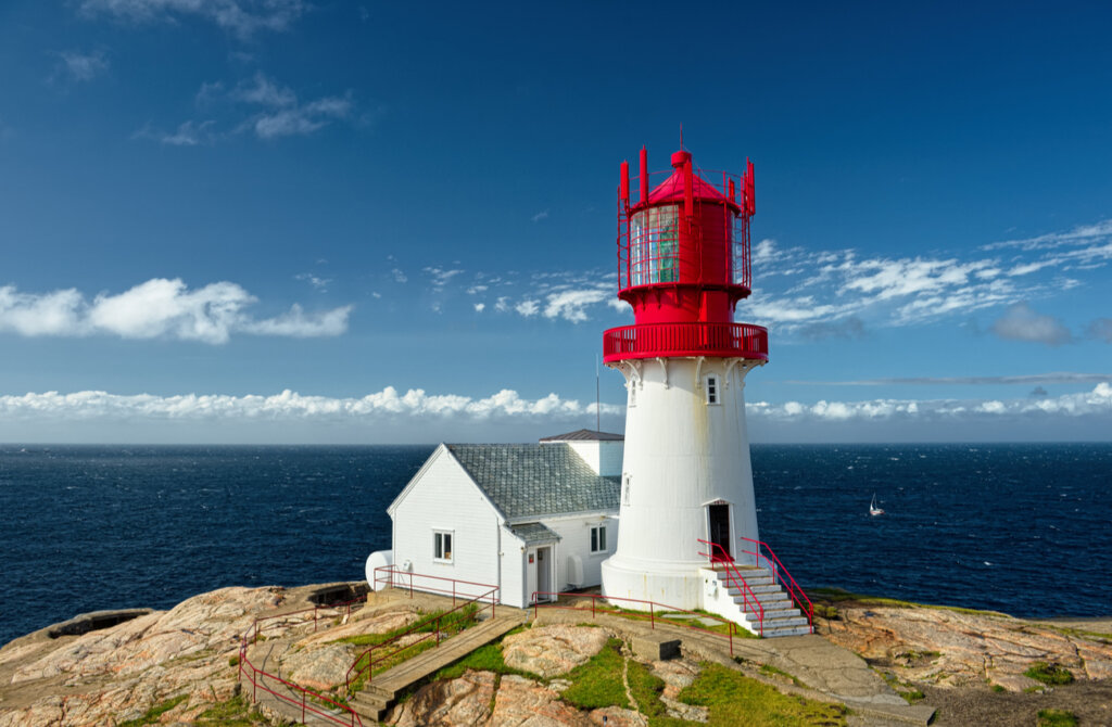 El faro Lindesnes es un atractivo del sur de Noruega.
