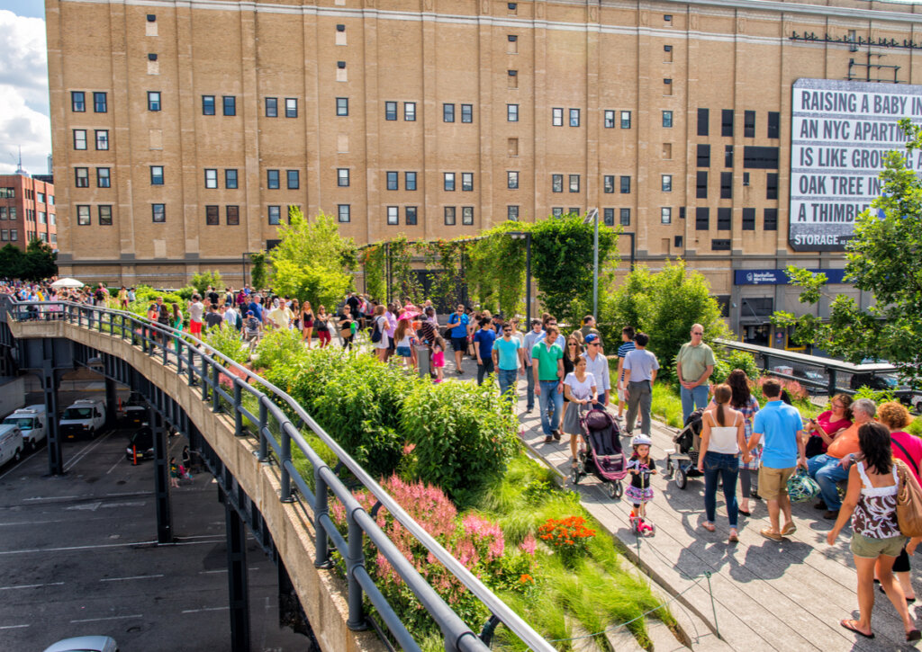 El High Line Park es un atractivo en pleno Manhattan.