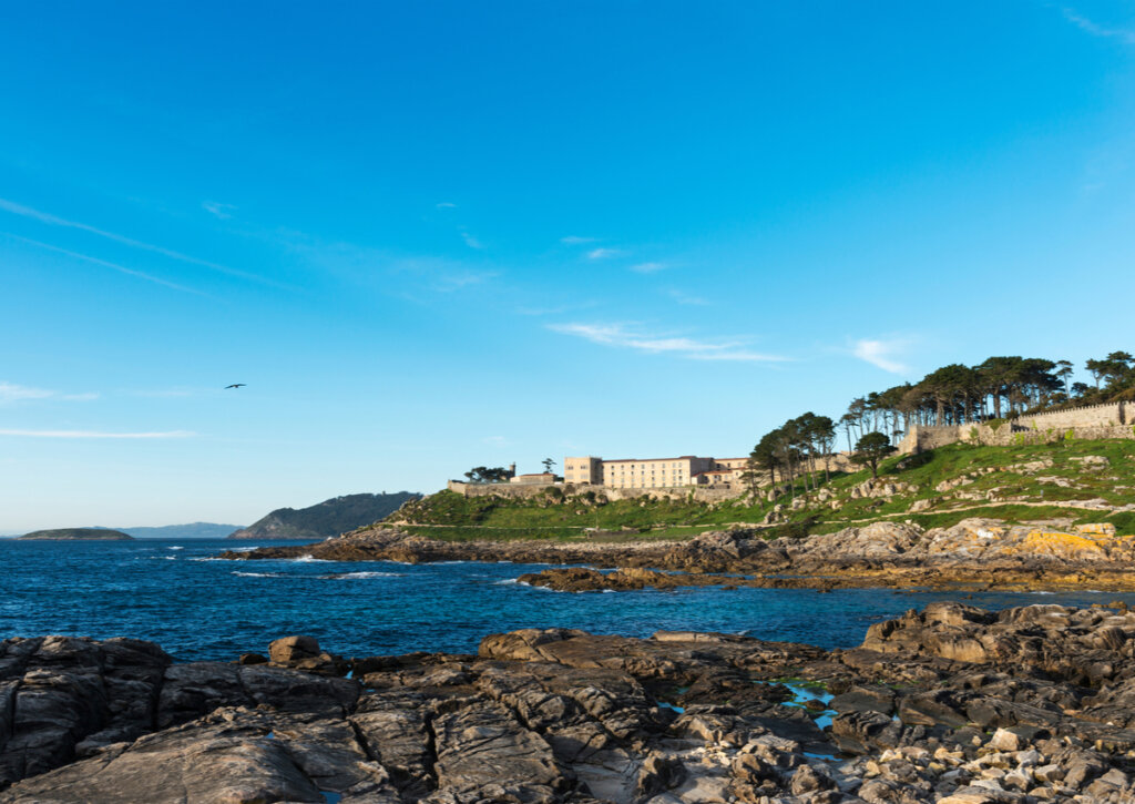 El parador de Baiona, ubicado en las costas de Galicia.