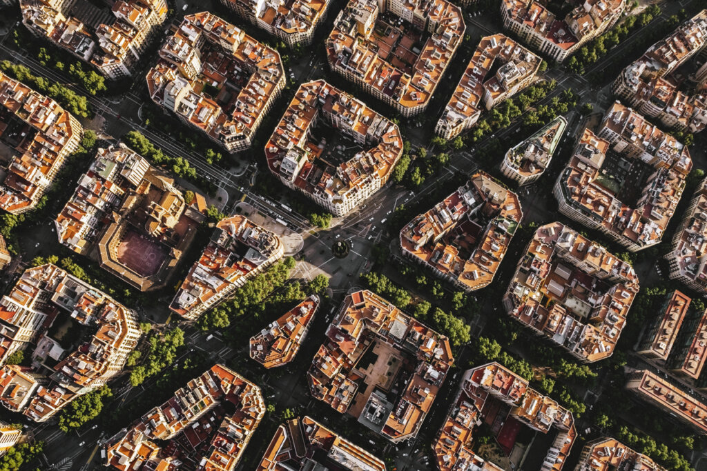 Vista aérea de la ciudad de Barcelona
