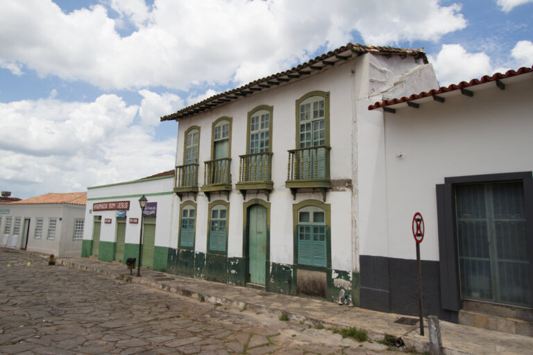 Edificios antiguos en el centro histórico de la ciudad de Goiás