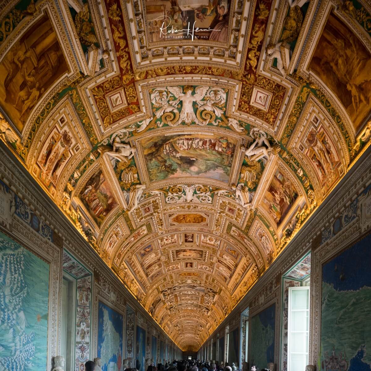 Vista general de la Galería de los mapas, en el Vaticano.